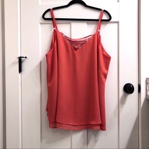 Caged Peach Tank Top